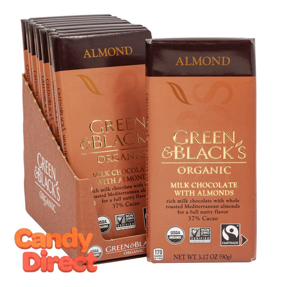 Green & Black Milk Chocolate With Almond Organic 3.17oz - 10ct