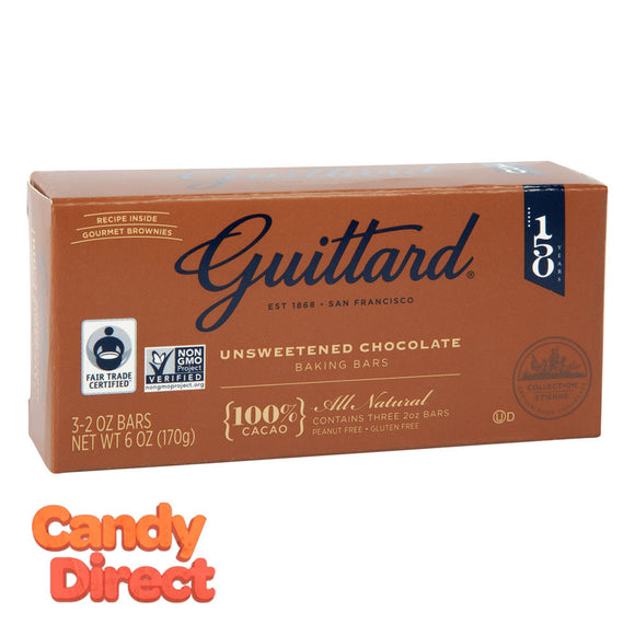Guittard Baking Bar Unsweetened 6oz Box - 12ct