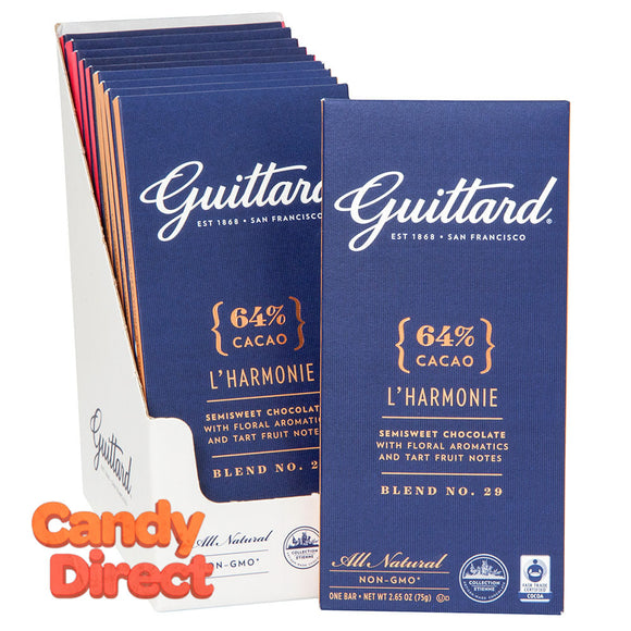 Guittard L'Harmonie Semi Sweet Chocolate 2.65oz Bar - 12ct