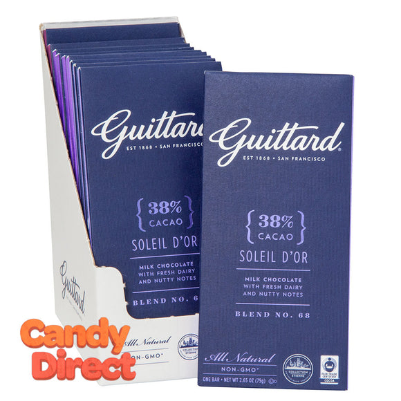 Guittard Milk Chocolate 38% Cacao Soleil D'Or 2.65oz Bar - 12ct