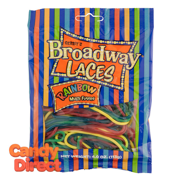 Gustaf's Laces Rainbow Broadway 4oz Peg Bag - 12ct