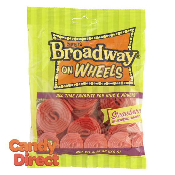 Gustaf's Wheels Strawberry Broadway 5.29oz Peg Bag - 12ct