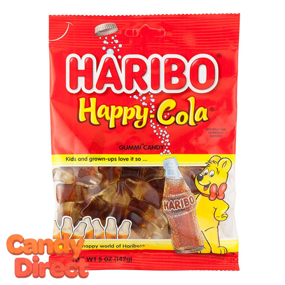 Happy Cola Bottles Haribo Gummi Candy 5oz Bags - 12ct