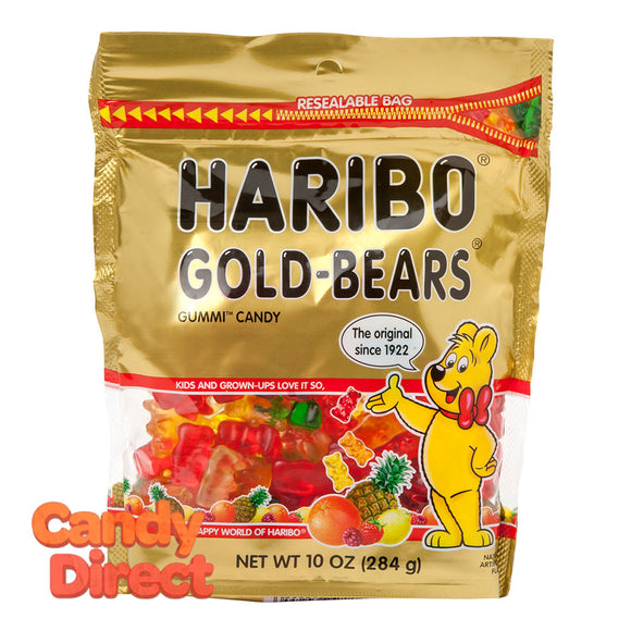 Haribo Gummi Candy Gold Bears 10oz Stand Up Bag - 8ct