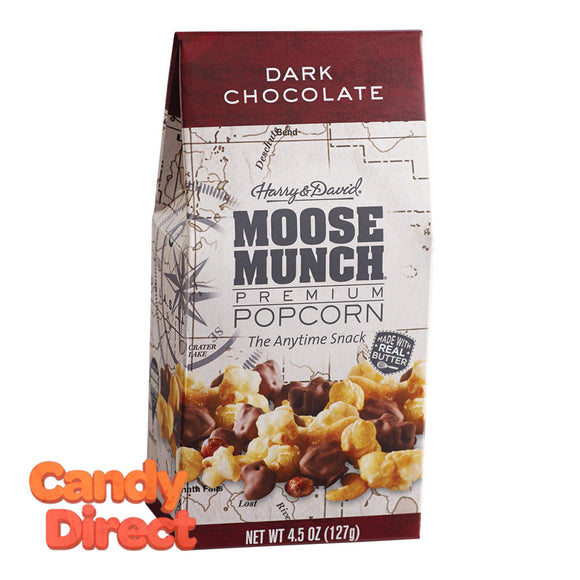 Harry & David Munch Popcorn Dark Chocolate Moose 4.5oz Gable Box - 6ct