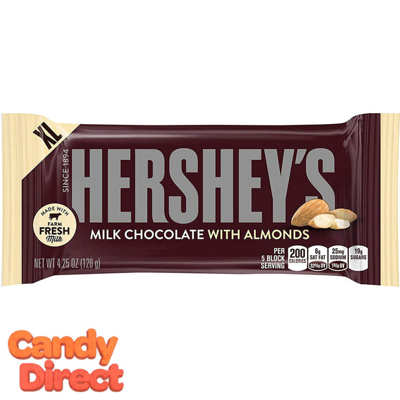 Hershey Milk Chocolate Bar with Almond XL - 12ct