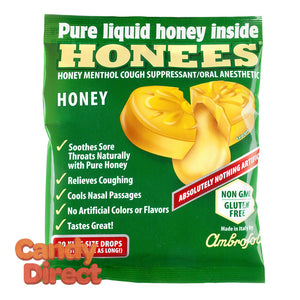 Honees Cough Drops Menthol 20 Pc Peg Bag - 12ct