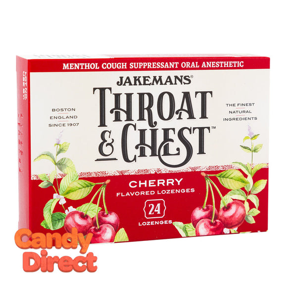 Jakemans Cough Drops Throat & Chest Cherry 24 Pc 3oz Box - 6ct