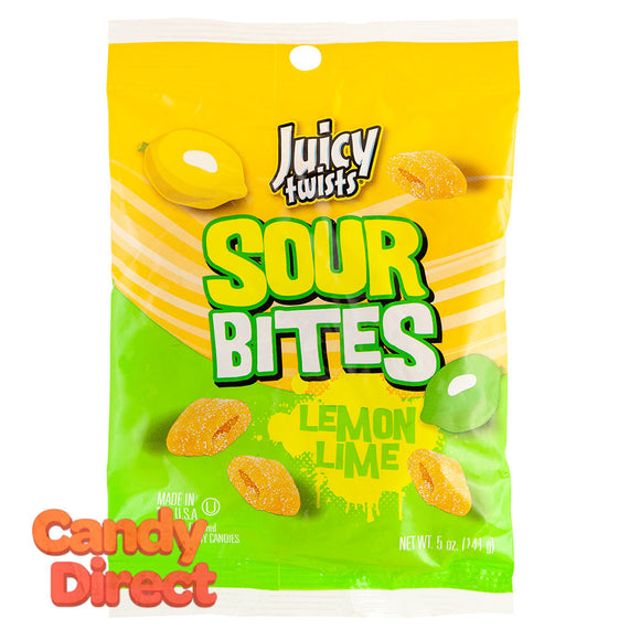 Kenny's Bites Lemon Lime Juicy Twists Sour 5oz Peg Bag - 12ct