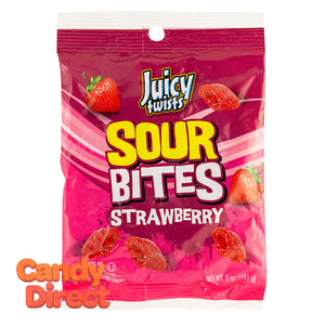 Kenny's Bites Strawberry Juicy Twists Sour 5oz Peg Bag - 12ct