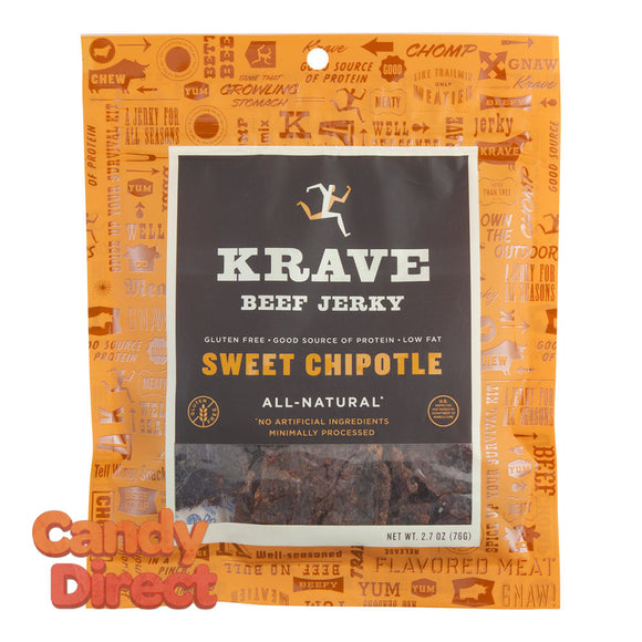 Krave Sweet Chipotle Beef Jerky 2.7oz Bag - 8ct
