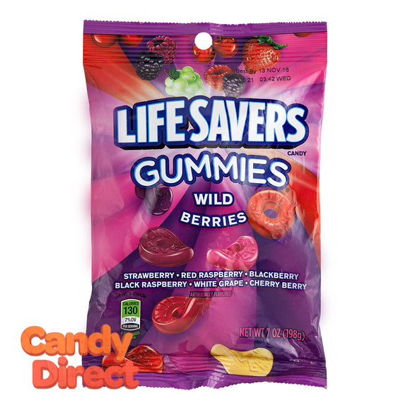 Lifesavers Gummies Wild Berry 7oz Peg Bags - 12xt