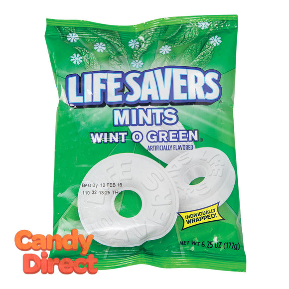Lifesavers Mints Wint O Green 6.25oz Peg Bag - 12ct