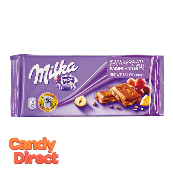 Milka Bars Raisins & Nuts 3.5oz - 22ct