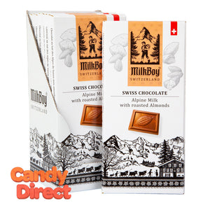 Milkboy Milk Chocolate Swiss Alpine With Roasted Almonds 3.5oz Bar - 10ct