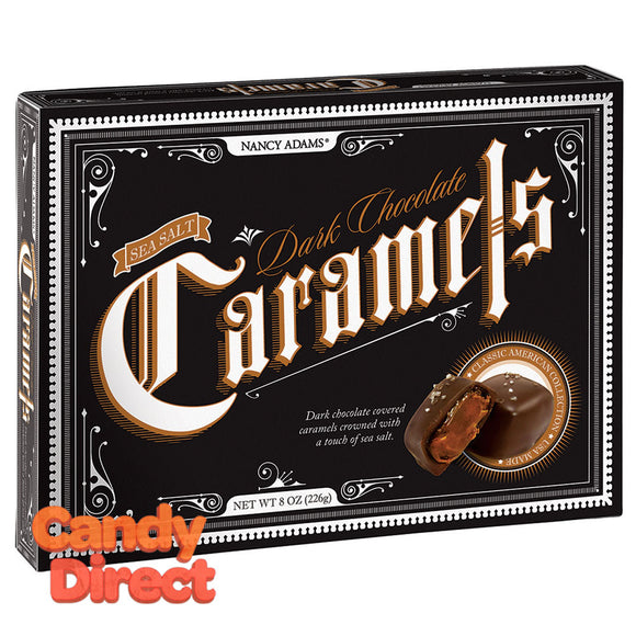 Nancy Adams Dark Chocolate Sea Salt Caramels 8oz Box - 12ct