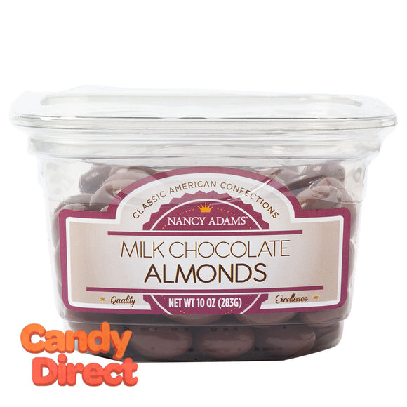 Nancy Adams Milk Chocolate Almonds 10oz Tub - 12ct