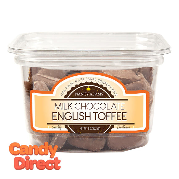 Nancy Adams Milk Chocolate English Toffee 8oz Tub - 12ct