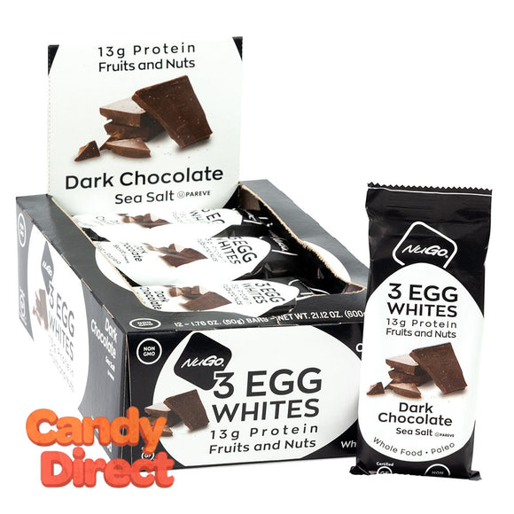 Nugo Dark Chocolate Sea Salt Bar 3 Egg Whites 1.76oz - 12ct