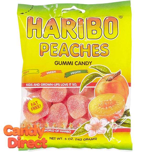 Peaches Haribo Gummi Candy 5oz Bag - 12ct