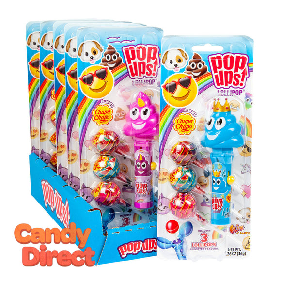 Pop Ups Lollipop Emoji 1.26oz Blister Pack - 6ct