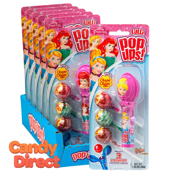 Pop Ups Lollipop Princess 1.26oz Blister Pack - 6ct