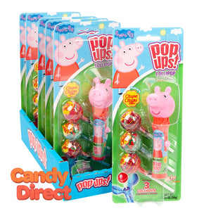 Pop Ups Lollipops Peppa Pig 1.26oz Blister Pack - 6ct