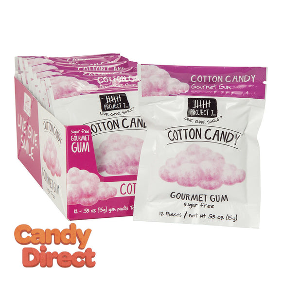 Project 7 Gum Cotton Candy 0.53oz - 12ct