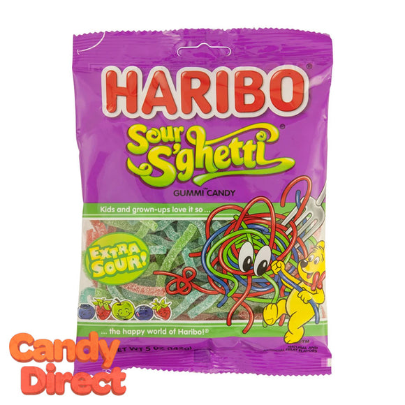 Sour S'ghetti Haribo Gummi Spaghetti Candy - 12ct