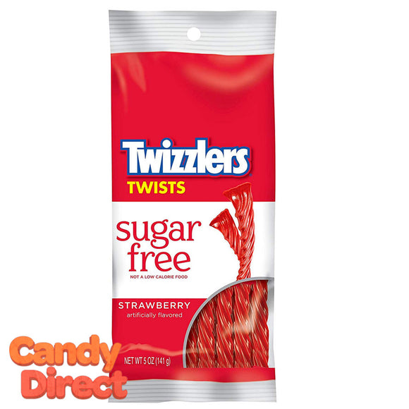 Sugar Free Strawberry Twizzlers Twists Peg Bags - 12ct