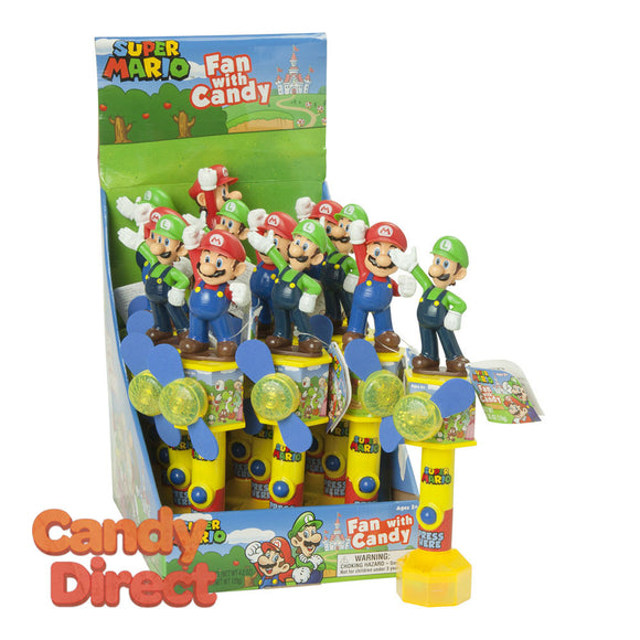 Super Mario Light Up Fan Candy 0.35oz - 12ct