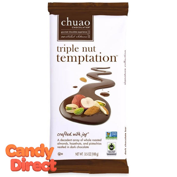 Triple Nut Temptation Chuao Dark Chocolate Bars - 10ct