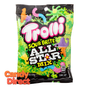 Trolli All Star Mix Sour Brite 4.25oz Peg Bag - 12ct